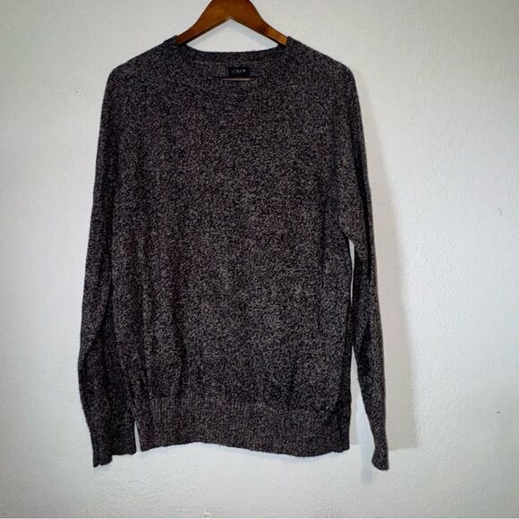 Men's J. Crew Lambswool Blend Charcoal Crewneck Sweater - Picture 2 of 8